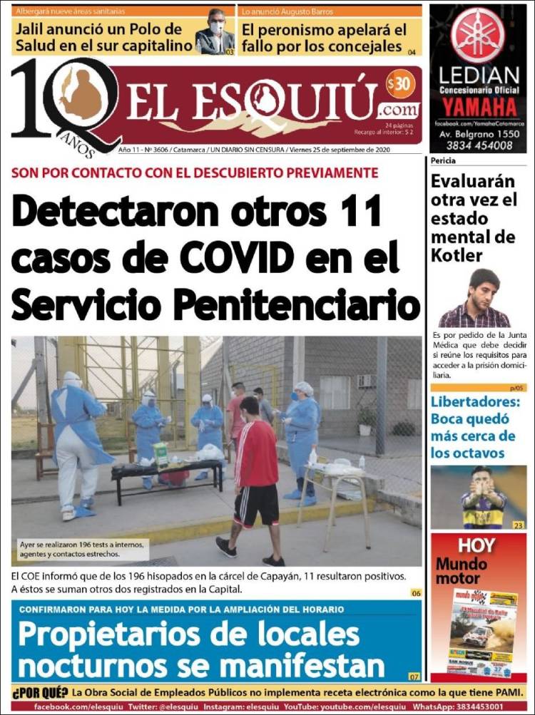 Portada de El Esquiu (Argentina)