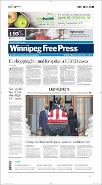 Portada de Winnipeg Free Press (Canadá)