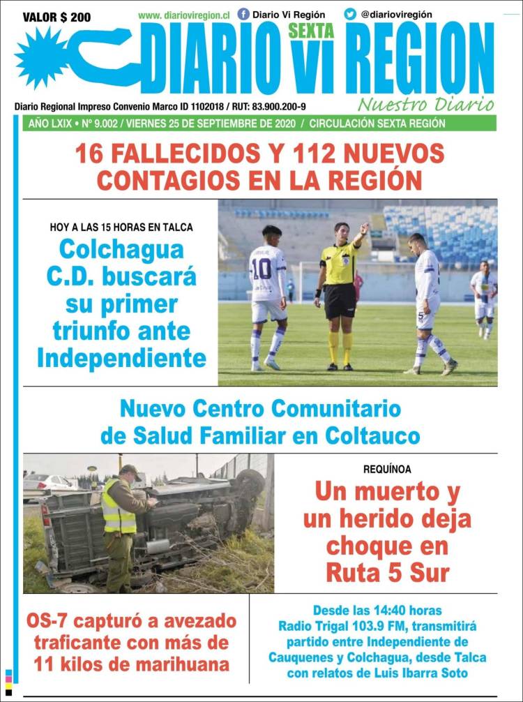 Portada de Diario VI Región (Chile)