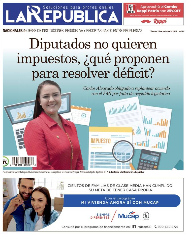 Portada de La República (Costa Rica)