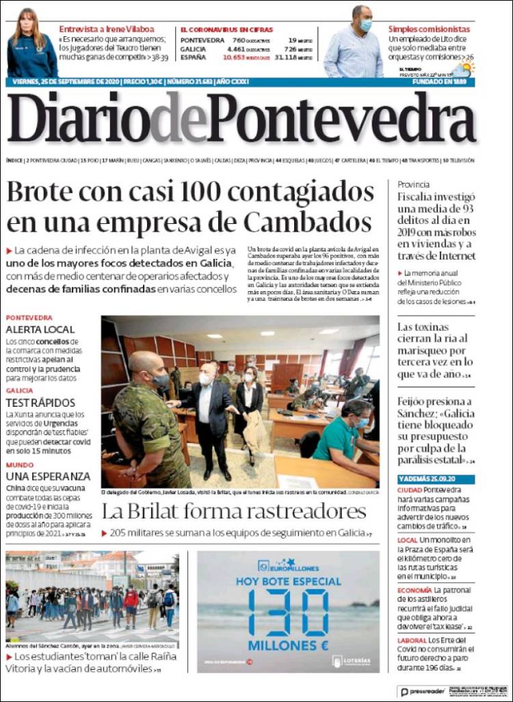 Portada de Diario de Pontevedra (Espa&ntilde;a)