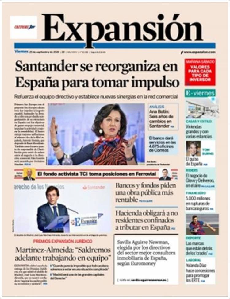 Portada de Expansión (Espa&ntilde;a)