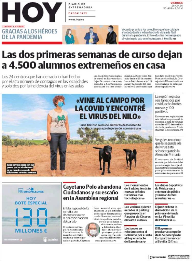 Portada de Hoy - Caceres (Espa&ntilde;a)