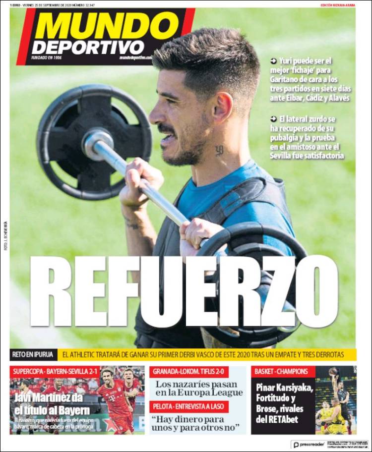 Portada de Mundo Deportivo Bizkaia (Espa&ntilde;a)