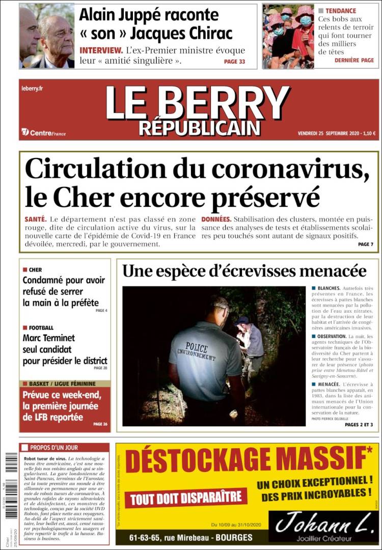 Portada de Berry Republicain (Francia)