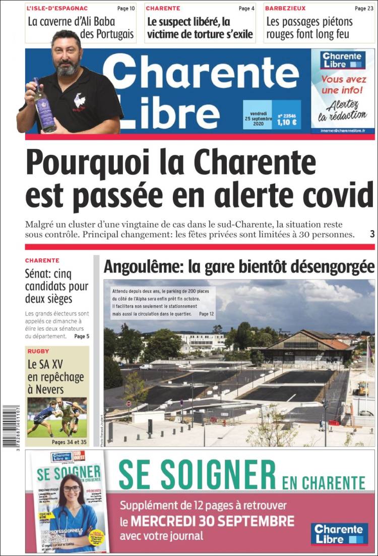 Portada de Charente Libre (Francia)