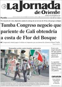 Portada de La Jornada de Oriente - Puebla (Mexico)