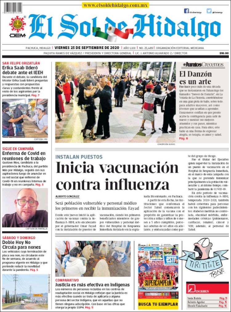 Portada de El Sol de Hidalgo (Mexico)