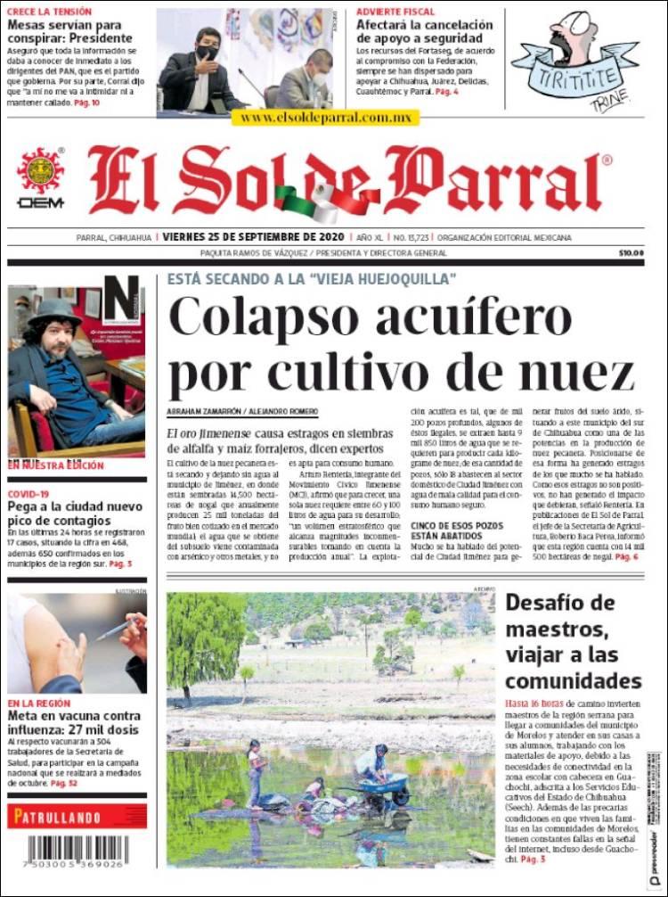 Portada de El Sol de Parral (Mexico)