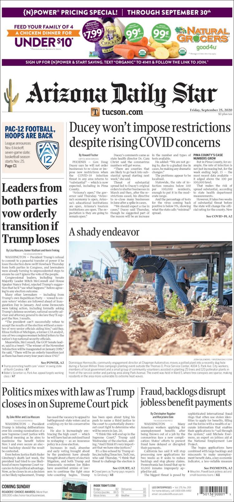 Portada de Arizona Daily Star (USA)