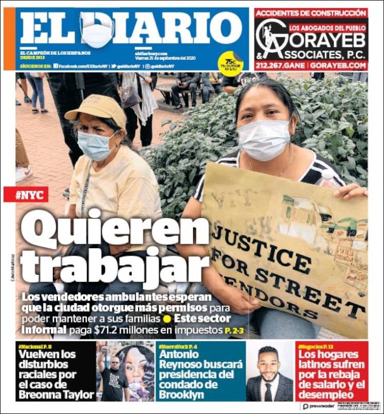 Portada de El Diario NY (USA)
