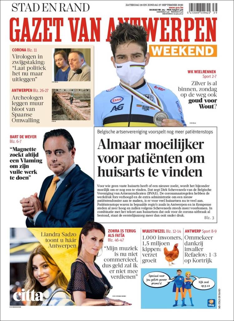 Portada de Gazet van Antwerpen (B&eacute;lgica)