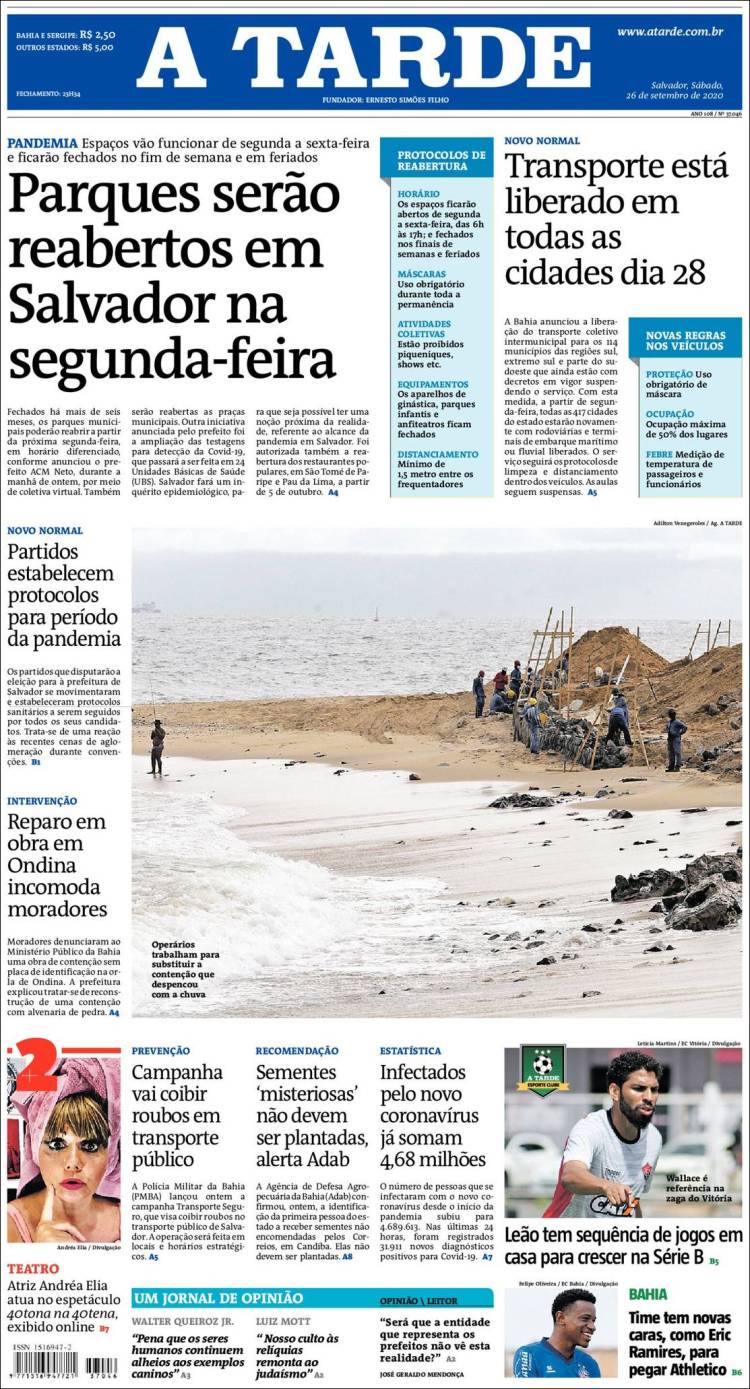 Portada de Diário A Tarde (Brasil)