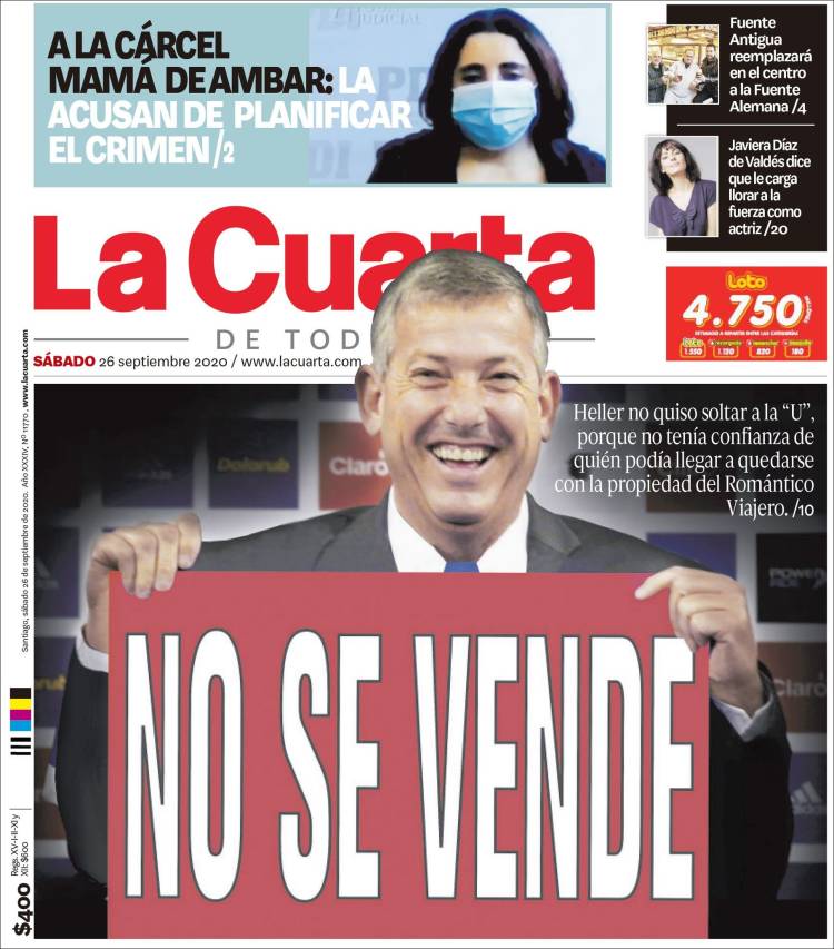 Portada de La Cuarta (Chile)