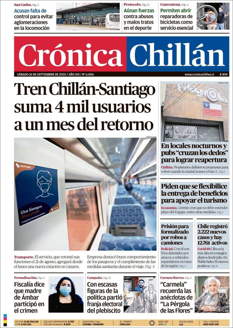 Portada de Crónica Chillán (Chile)
