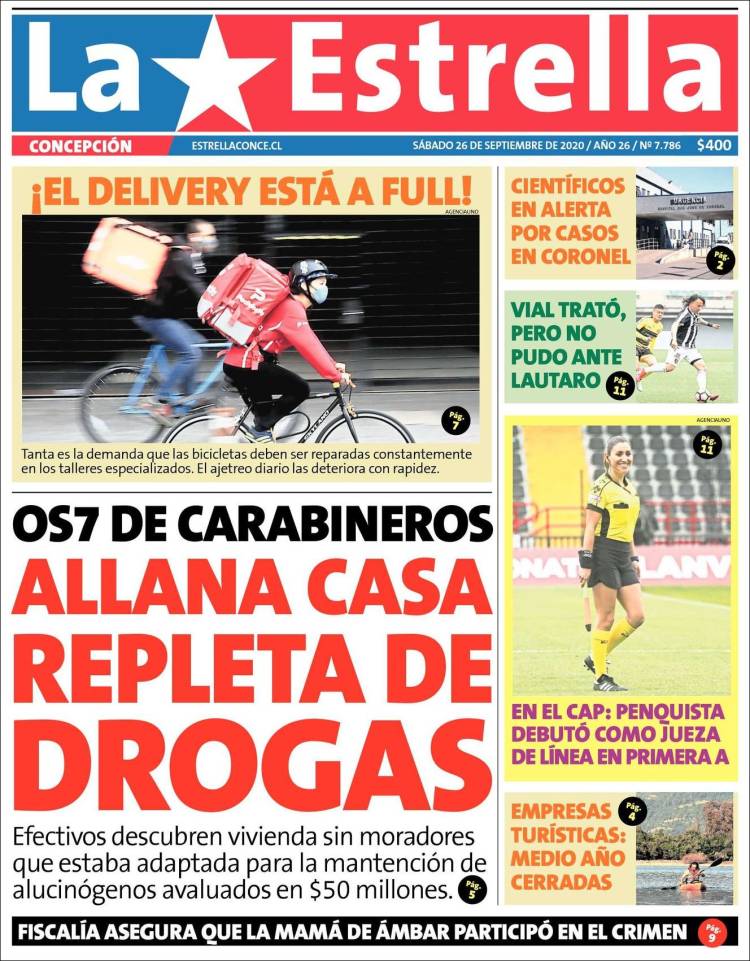 Portada de La Estrella de Concepción (Chile)