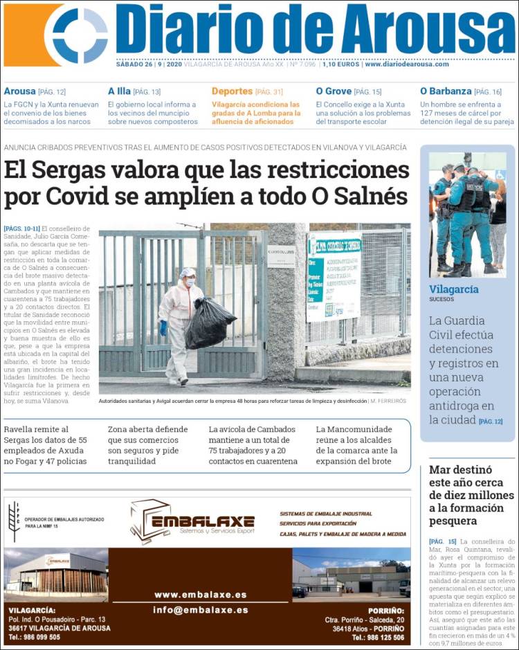 Portada de Diario de Arousa (Espa&ntilde;a)