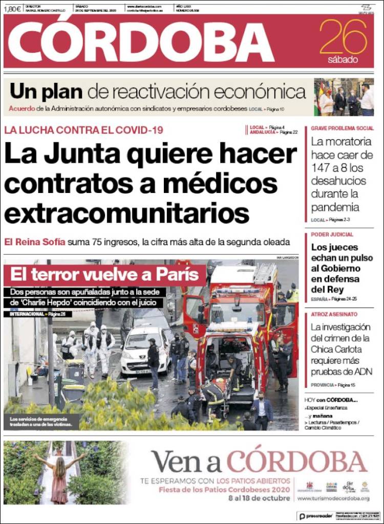 Portada de Diario de Córdoba (Espagne)