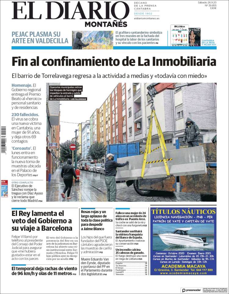 Portada de El Diario Montañés (Espa&ntilde;a)