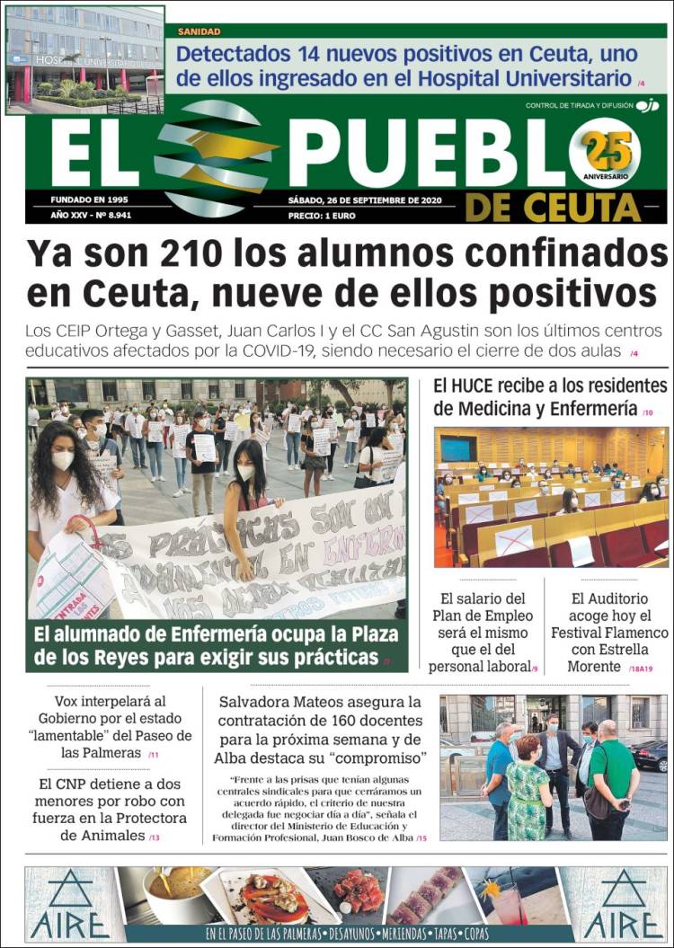 Portada de El Pueblo de Ceuta (Espa&ntilde;a)