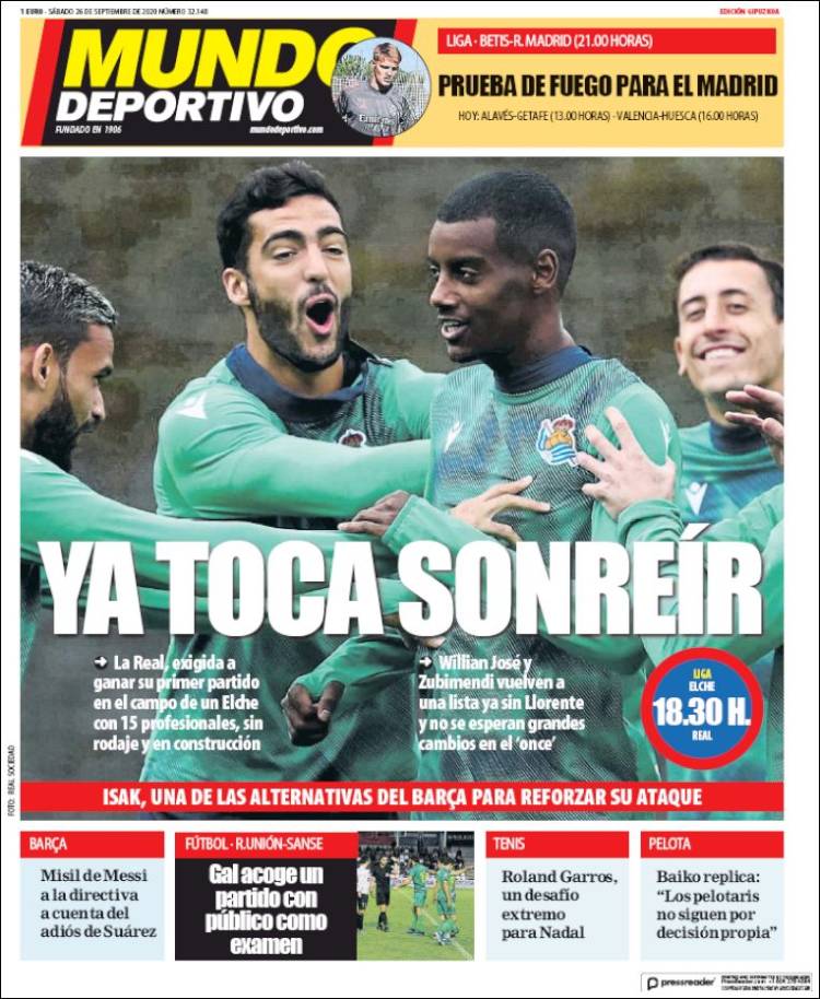 Portada de Mundo Deportivo Gipuzkoa (Espa&ntilde;a)