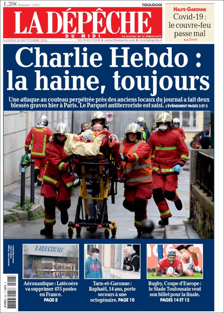 Portada de La Dépêche du Midi (Francia)