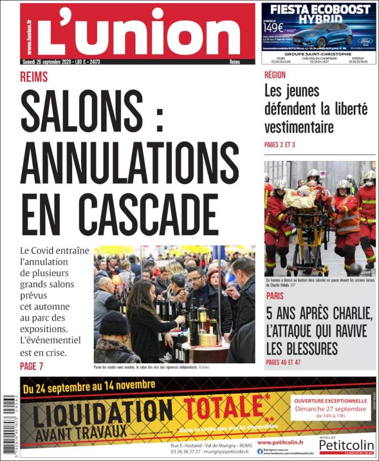 Portada de L'Union (Francia)