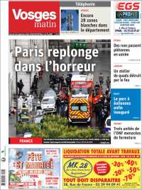 Portada de Vosges Matin (Francia)