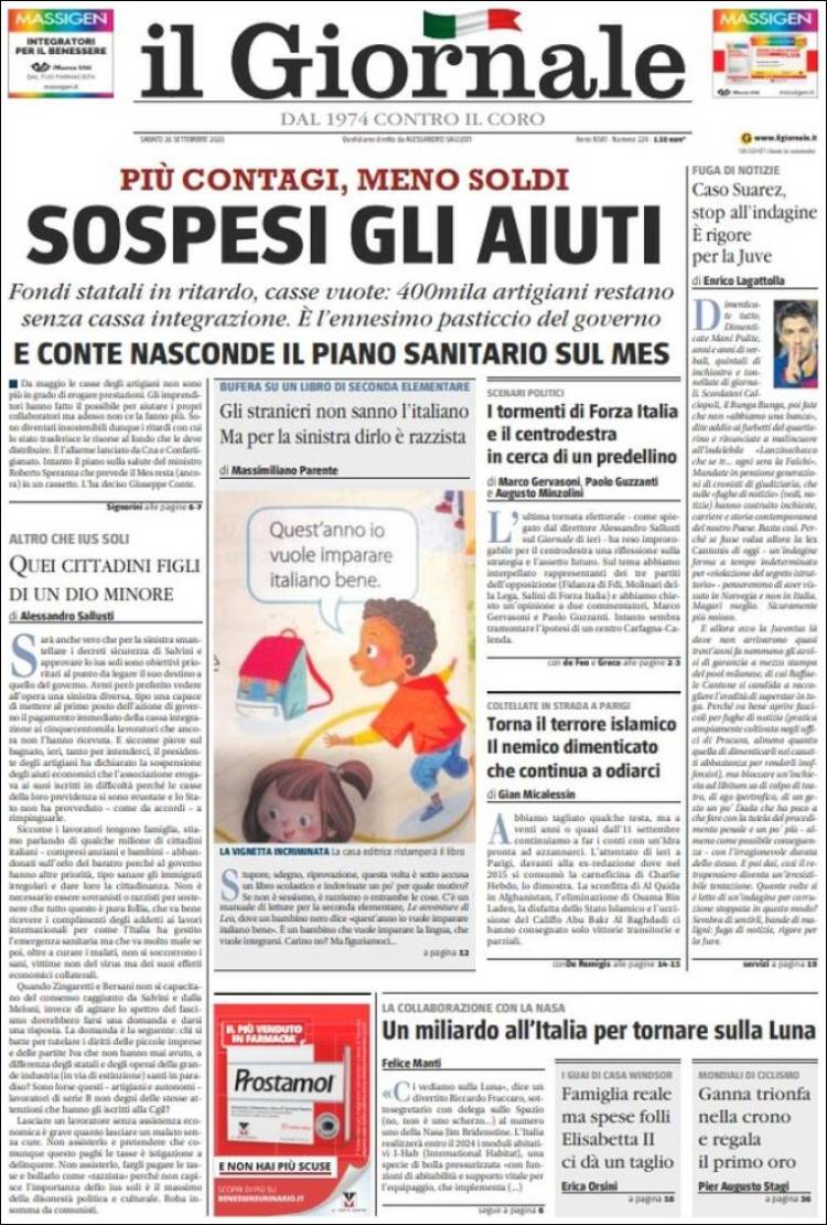 Portada de il Giornale (Italia)