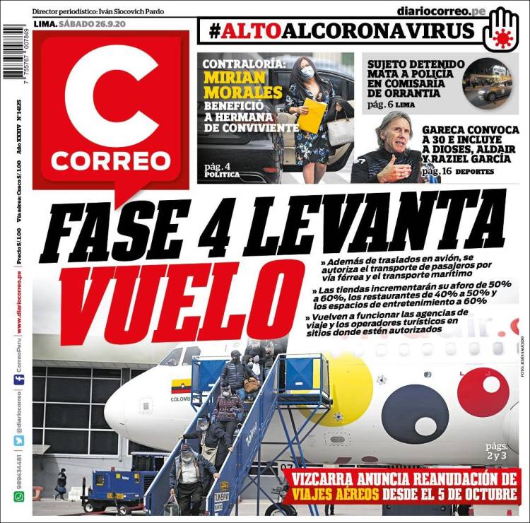 Portada de Diario Correo (Per&uacute;)