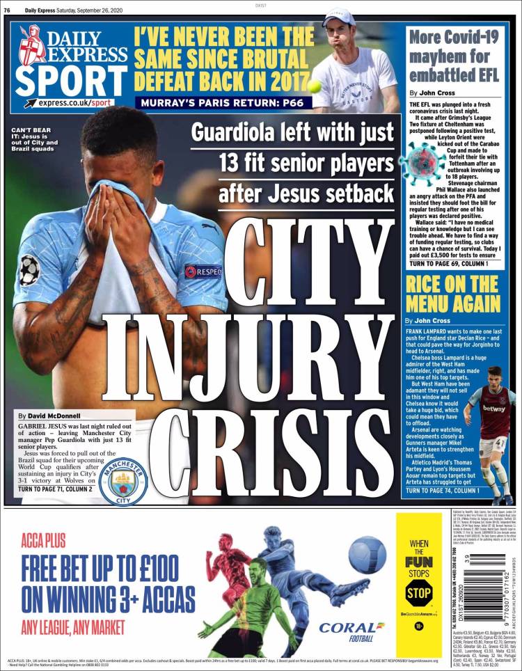 Portada de Express Sport (Reino Unido)