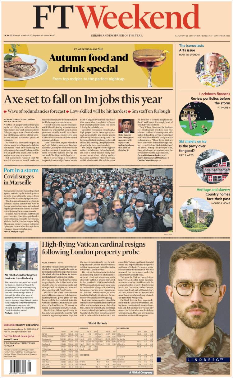 Portada de Financial Times (Reino Unido)