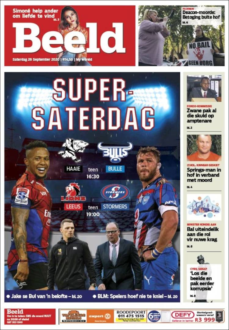 Portada de Beeld (Afrique du Sud)