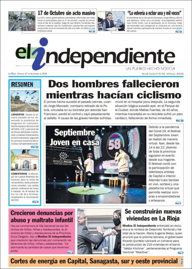 Portada de El Independiente (Argentina)