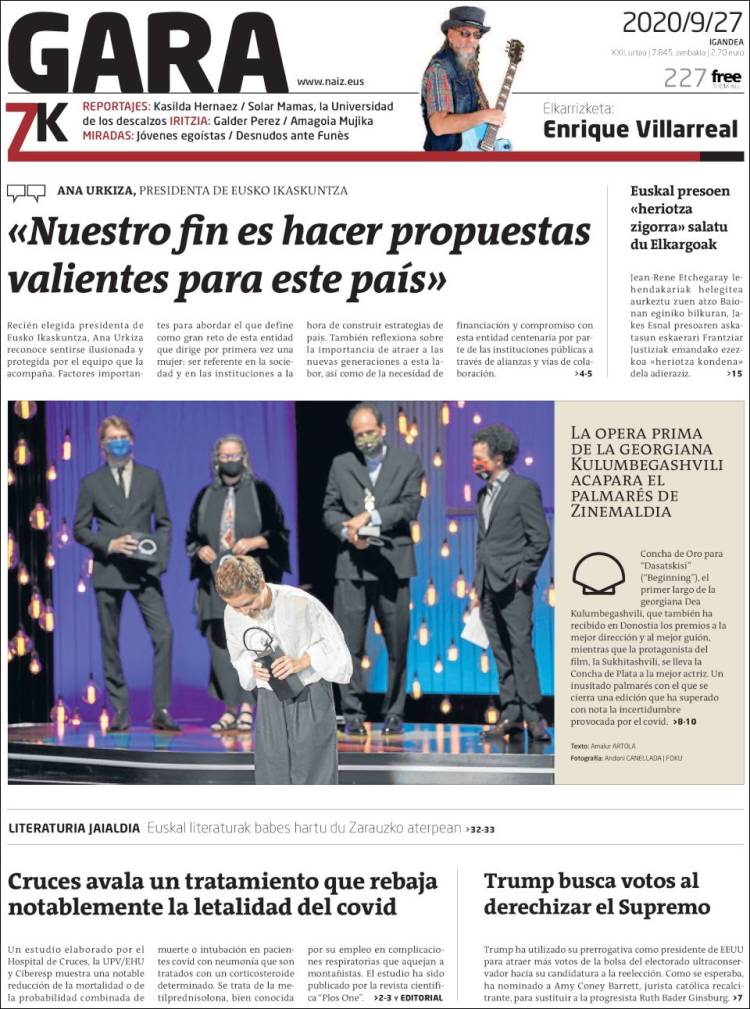 Portada de Gara (España)