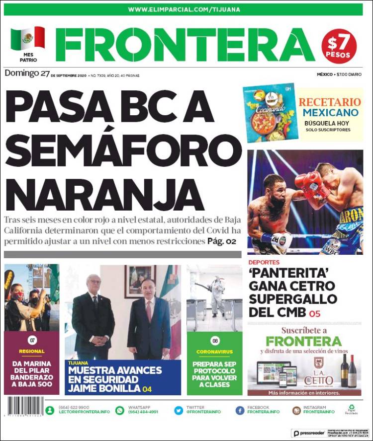 Portada de Frontera (México)