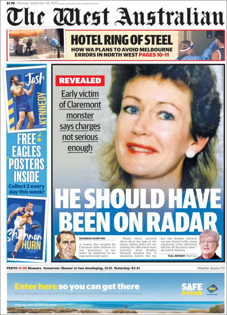 Portada de The West Australian (Australia)