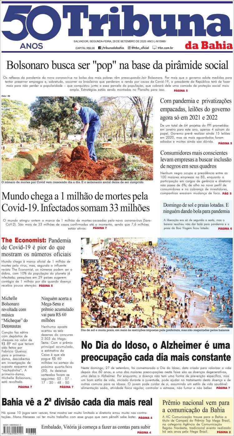 Portada de Tribuna da Bahia (Brasil)