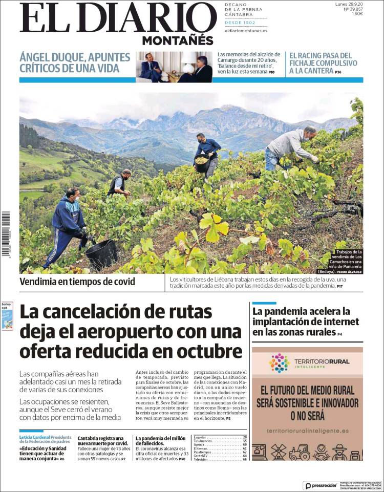 Portada de El Diario Montañés (Espa&ntilde;a)
