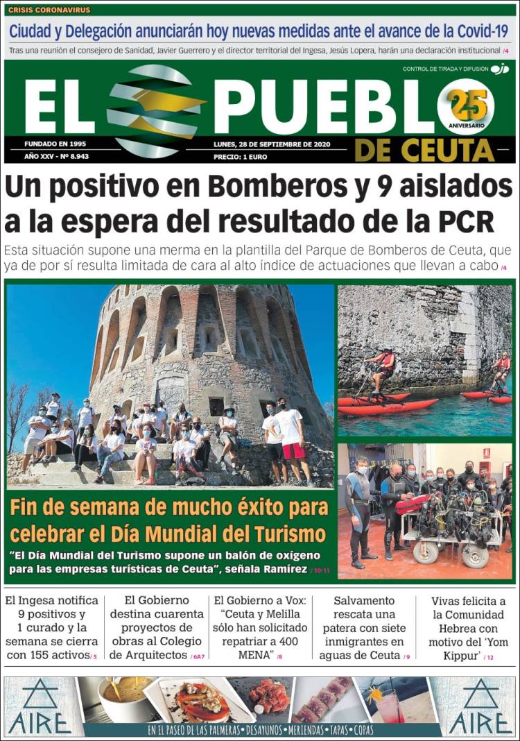 Portada de El Pueblo de Ceuta (Espa&ntilde;a)