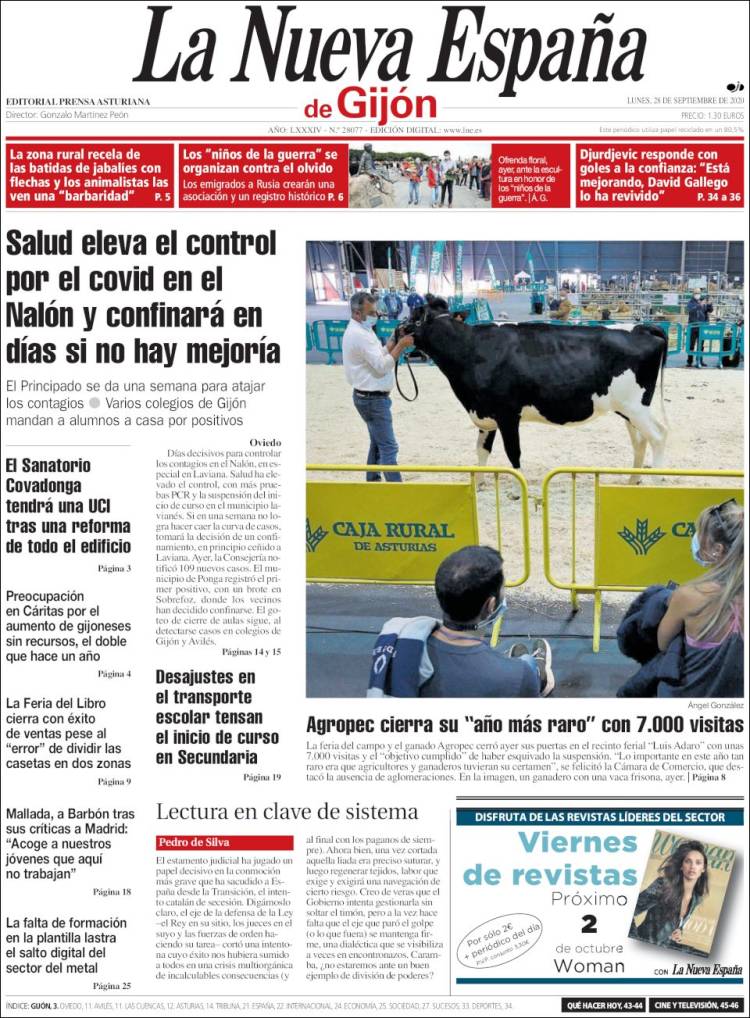 Portada de La Nueva España - Gijón (Espa&ntilde;a)