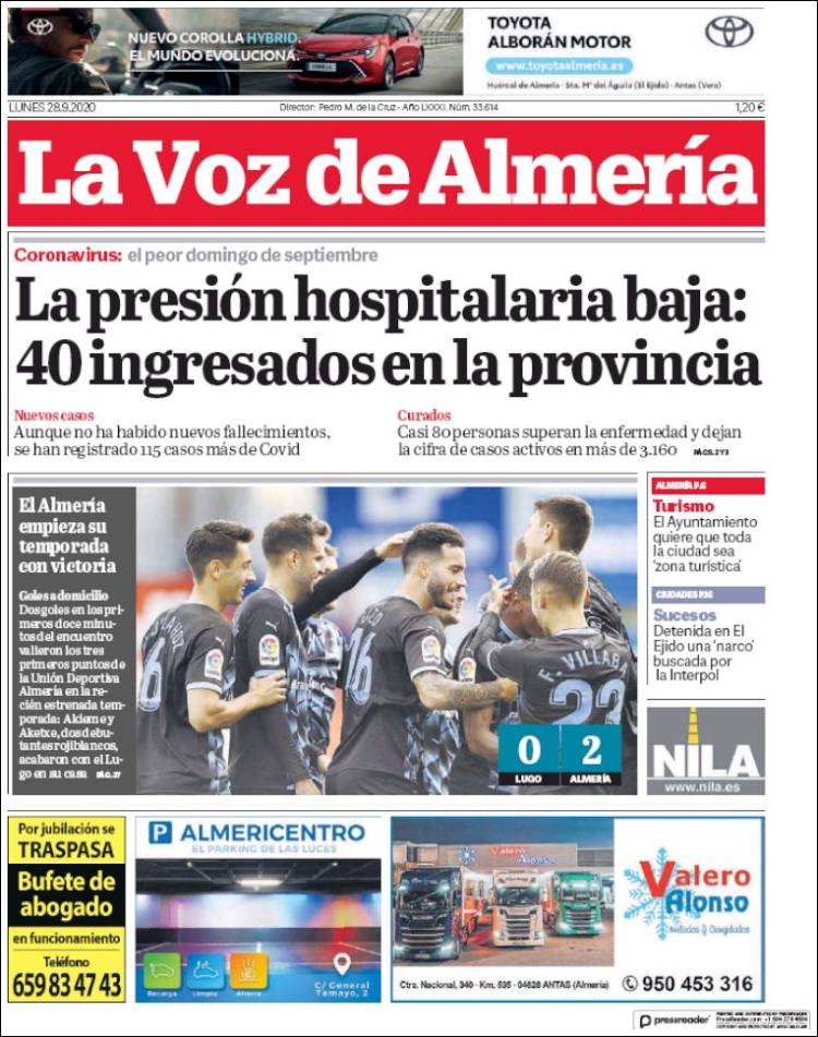 Portada de La Voz de Almería (Espa&ntilde;a)