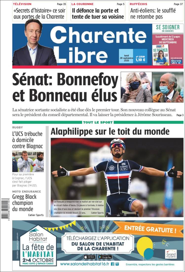 Portada de Charente Libre (Francia)