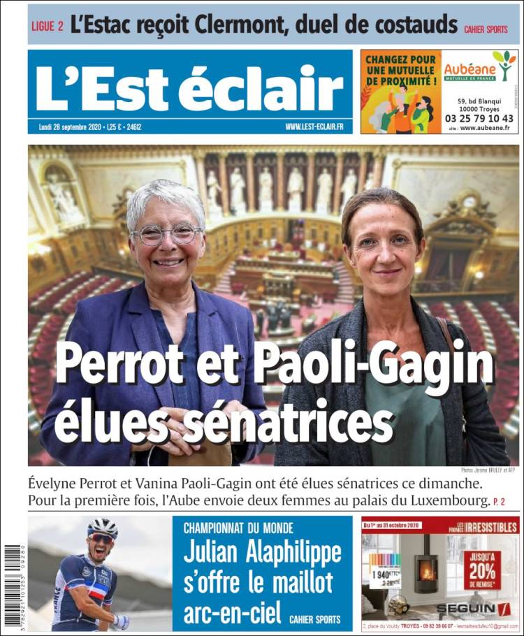 Portada de L'Est Eclair (Francia)