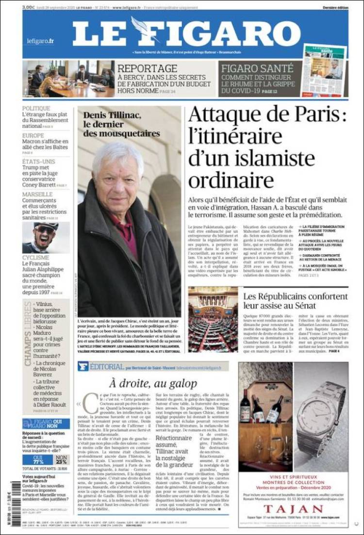 Portada de Le Figaro (Francia)