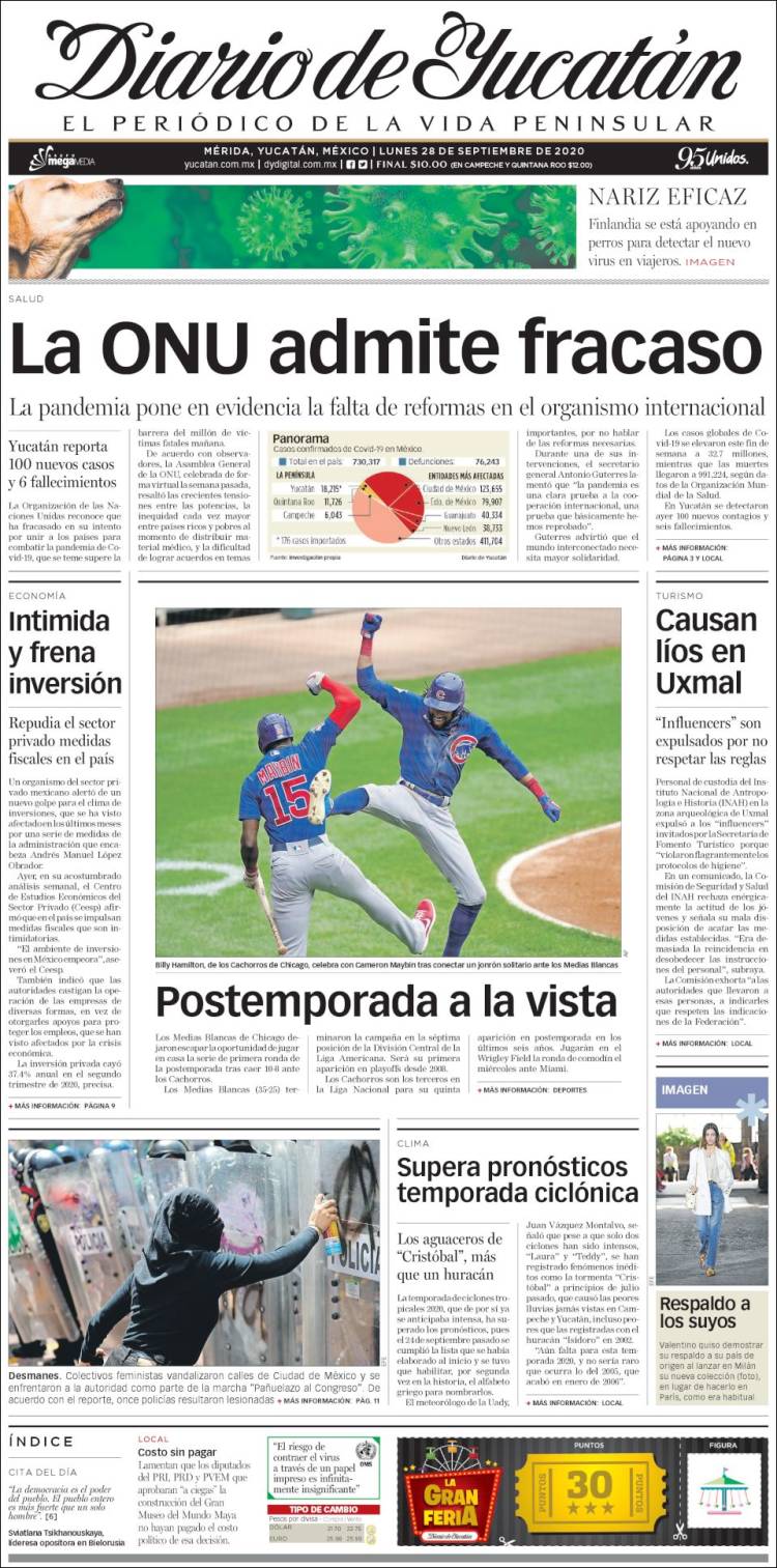 Portada de Diario de Yucatán (Mexico)