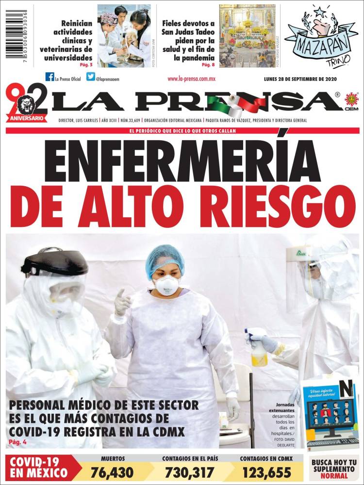 Portada de La Prensa (México)