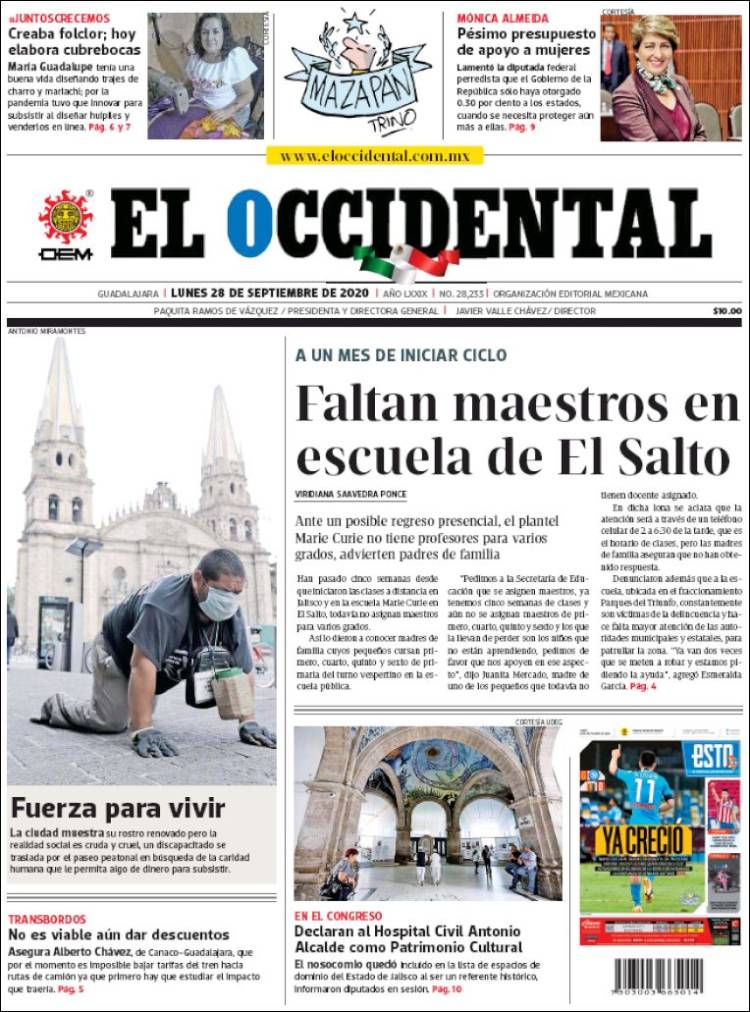 Portada de El Occidental (Mexico)