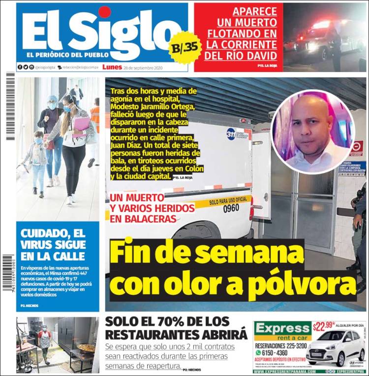 Portada de El Siglo (Panam&aacute;)