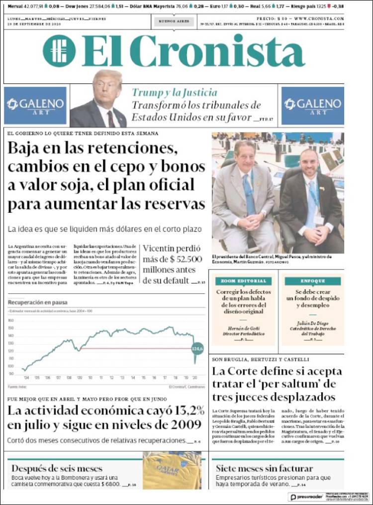 Portada de El Cronista Comercial (Argentina)